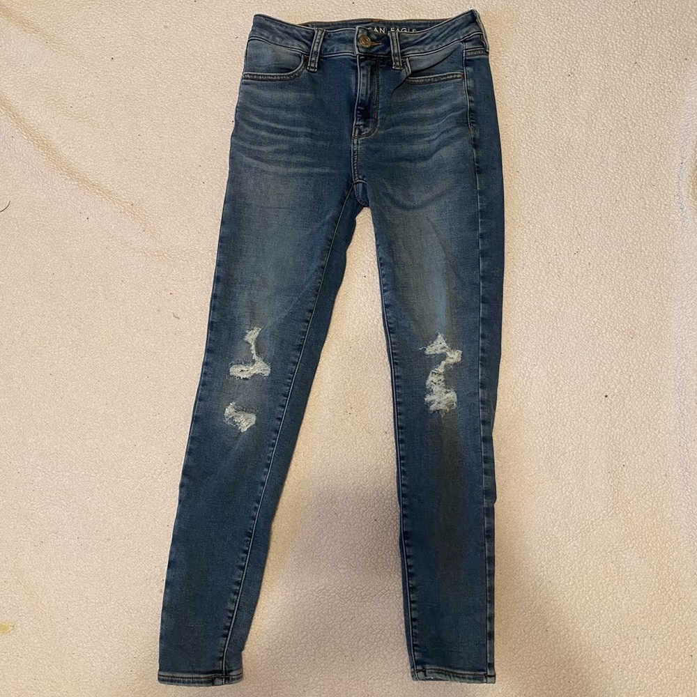 American Eagle Hi-Rise ripped jeggings
